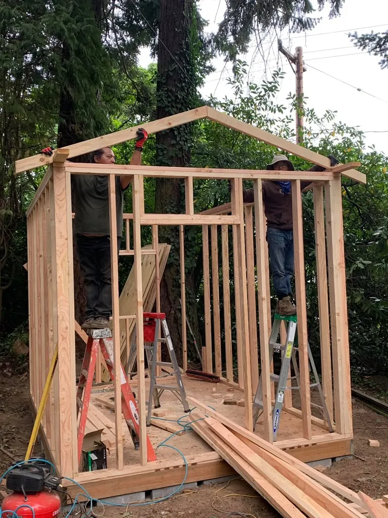 Custom shed — framing